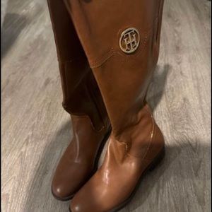 Brand new Tommy Hilfiger brown knee high, leather boots